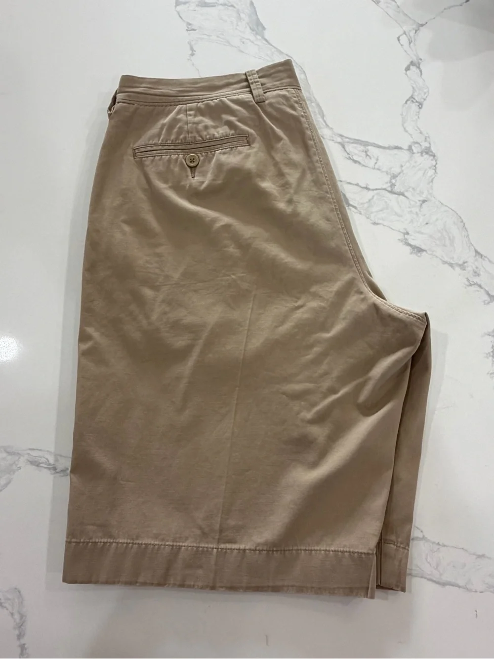 J. Crew Men's Classic Flat Front Chino Shorts Khaki Tan 100% Cotton Size 34
